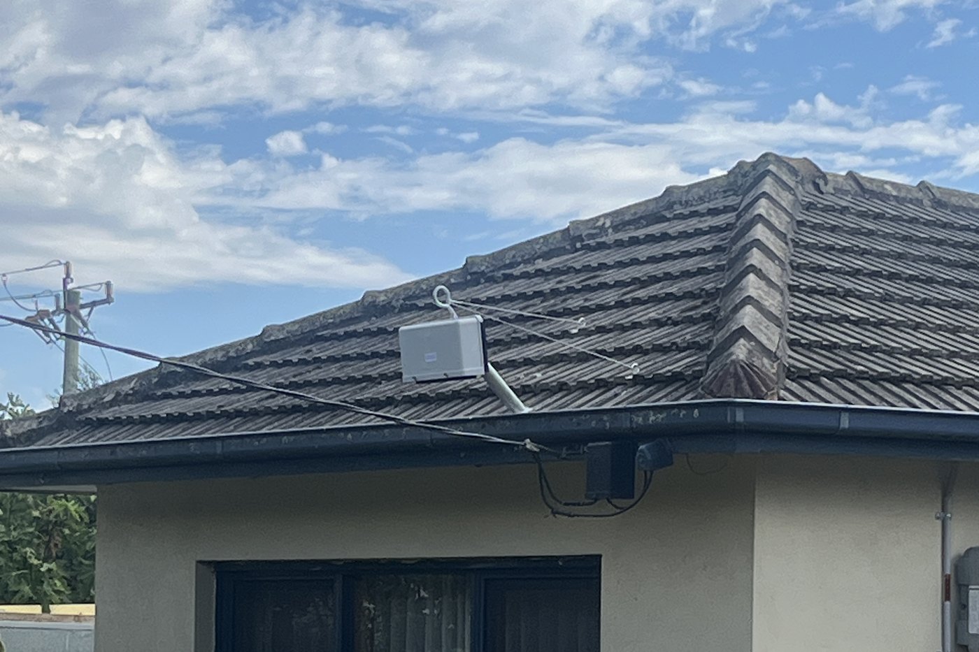 New three-phase service running from the street pole to a new point of attachment above the roofline of a Victorian home, installed by SALTD Electrical